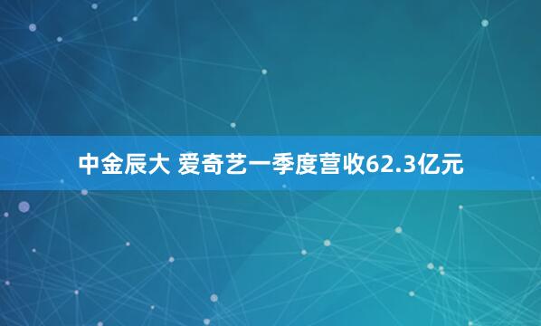 中金辰大 爱奇艺一季度营收62.3亿元